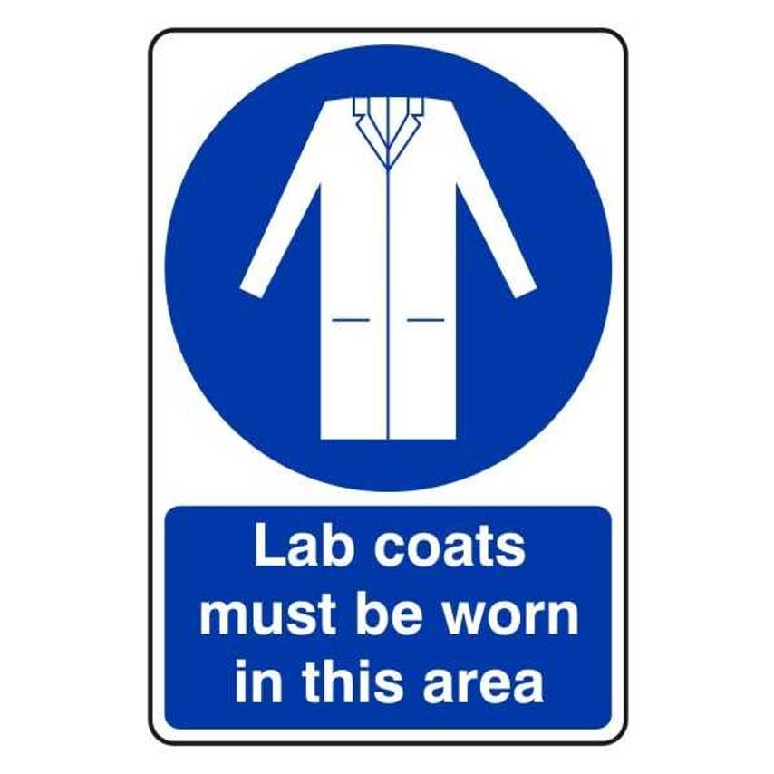 Lasting Impressions Lab Coats Must Be Worn in This Area Sign Label