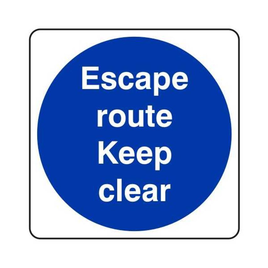 Lasting Impressions Escape Route Keep Clear Sign Label