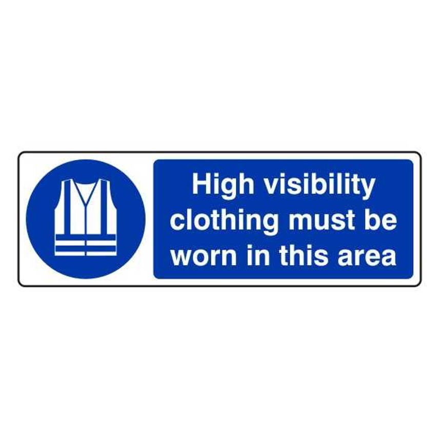 High Visibility Clothing Must Be Worn in This Area Sign Label