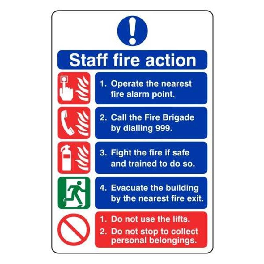 Lasting Impressions Staff Fire Action Sign Label