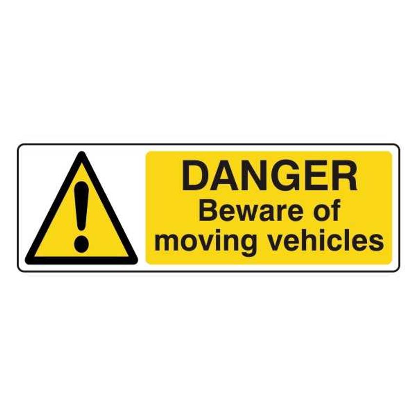 Lasting Impressions Danger - Beware of Moving Vehicles Sign Label