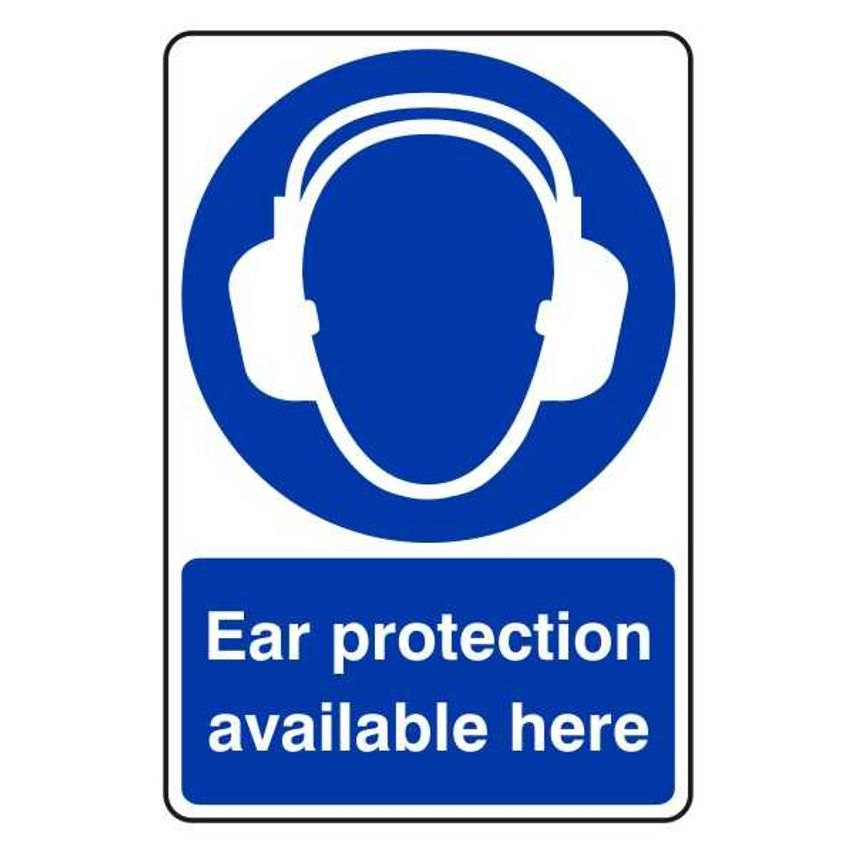 Lasting Impressions Ear Protection Available Here Sign Label
