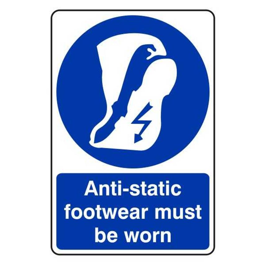 Lasting Impressions Anti-static Footwear Must Be Worn Sign Label