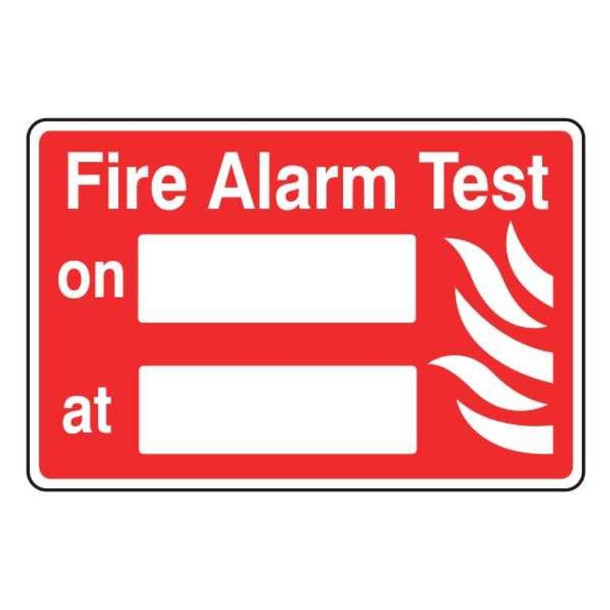 Lasting Impressions Fire Alarm Test (Write-on with Date & Time) Sign Label