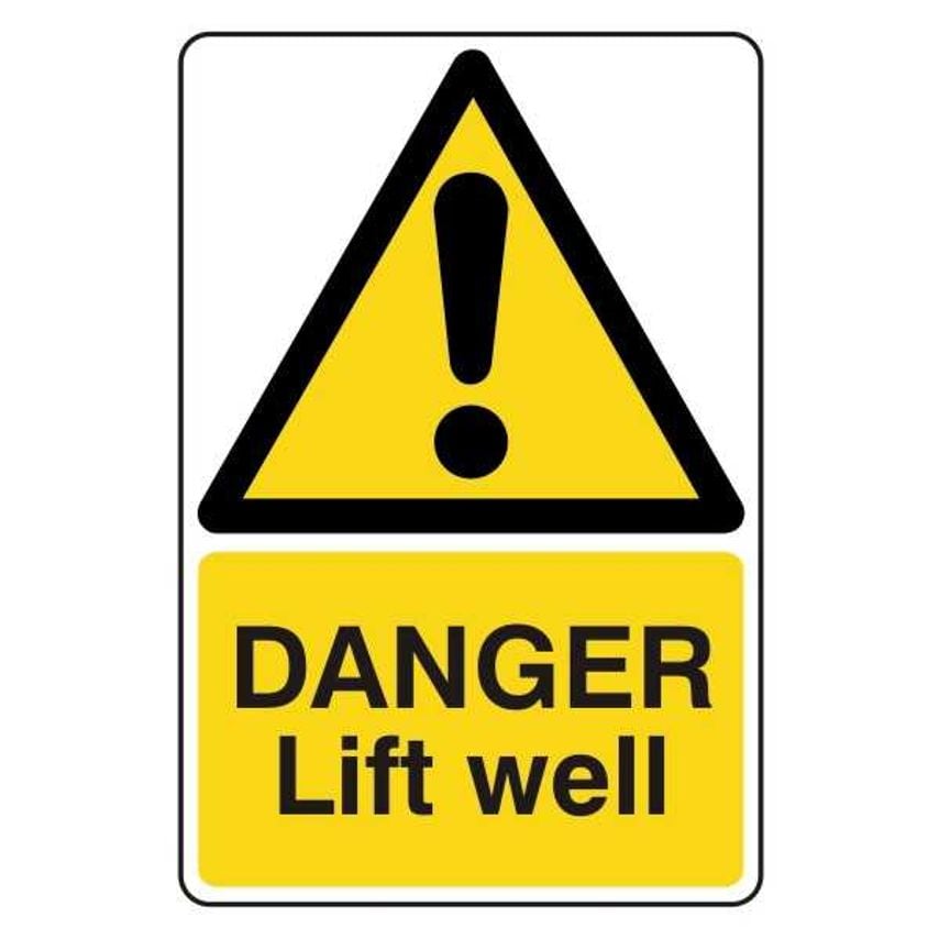 Lasting Impressions Danger - Lift Well Sign Label