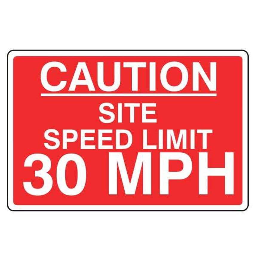 Lasting Impressions Caution - Site Speed Limit - 30 MPH Sign Label