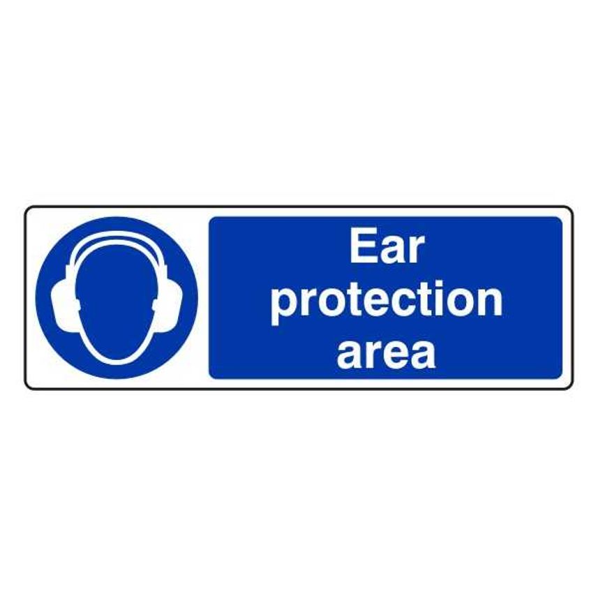 Lasting Impressions Ear Protection Area Sign Label