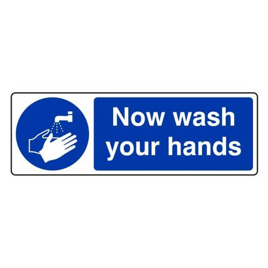 Lasting Impressions Now Wash Your Hands Sign Label