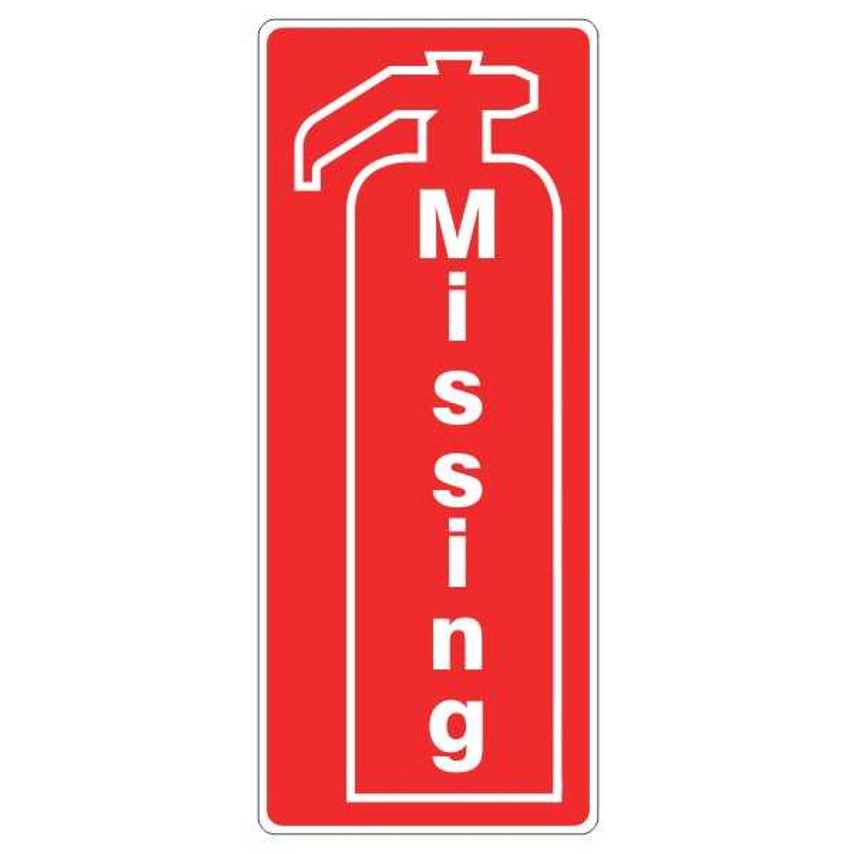 Lasting Impressions Fire Extinguisher Missing (Inc. Outline) Sign Label