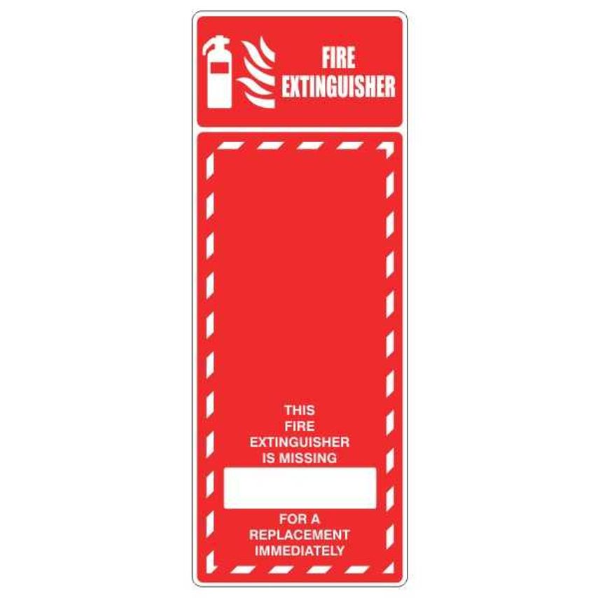 Lasting Impressions Fire Extinguisher Missing (Write-on) Sign Label