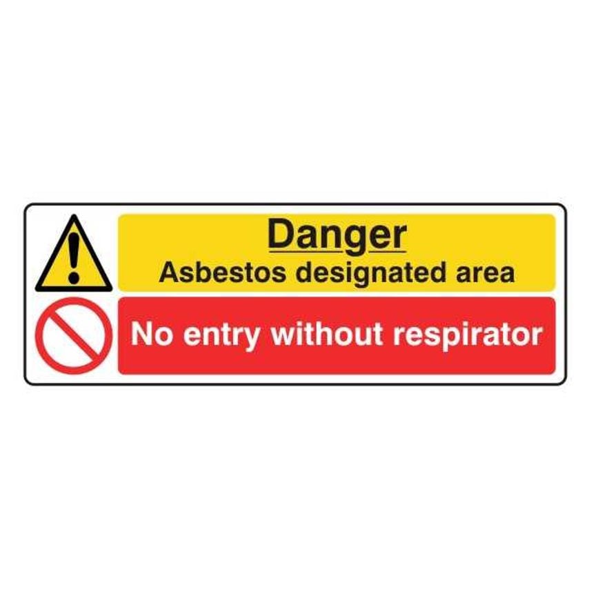 Lasting Impressions Danger Asbestos Designated Area - No Entry without Respirato