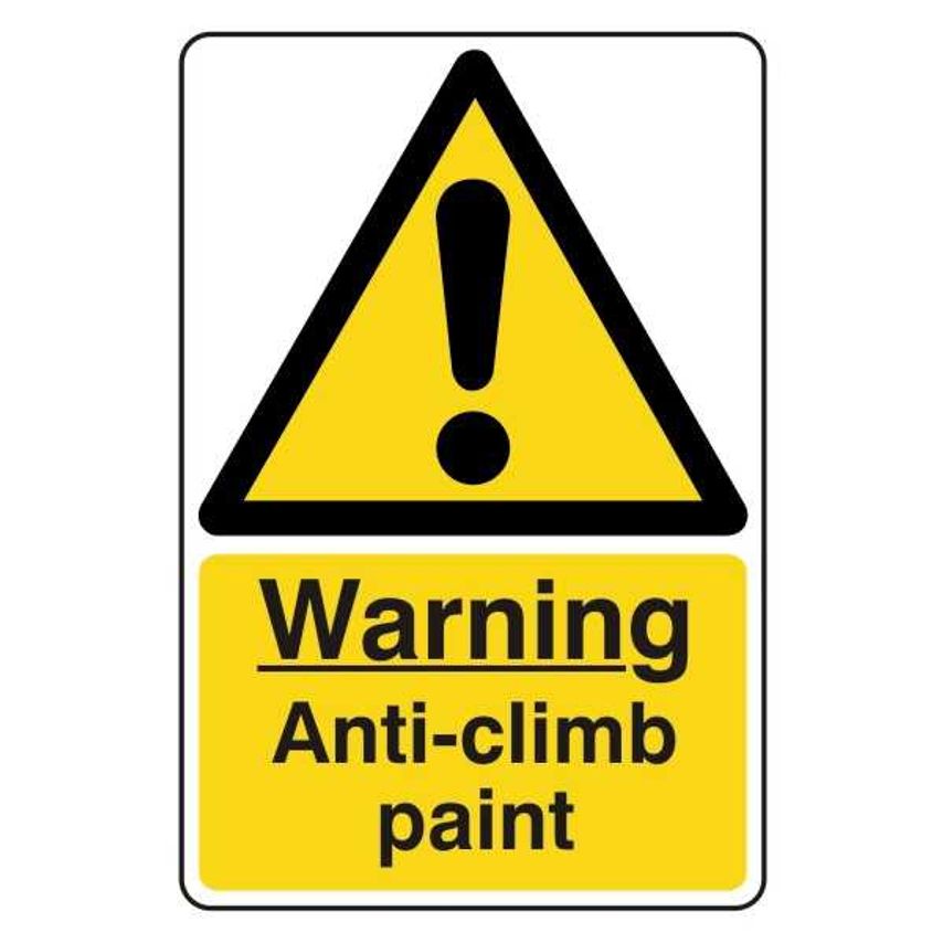 Lasting Impressions Warning - Anti-climb Paint Sign Label