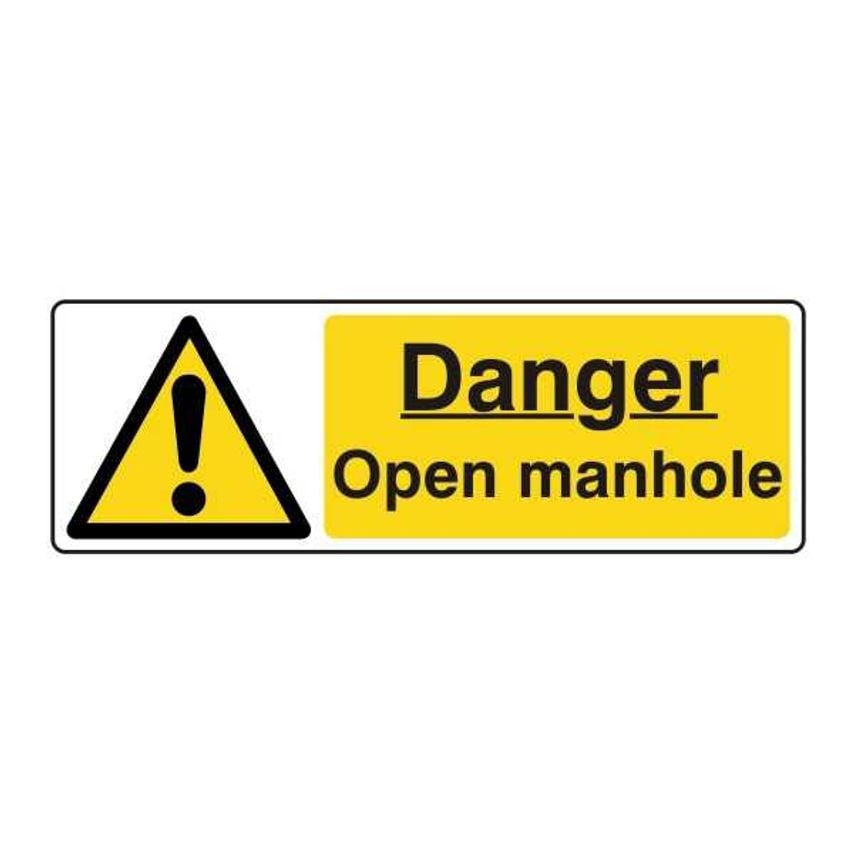 Lasting Impressions Danger - Open Manhole Sign Label