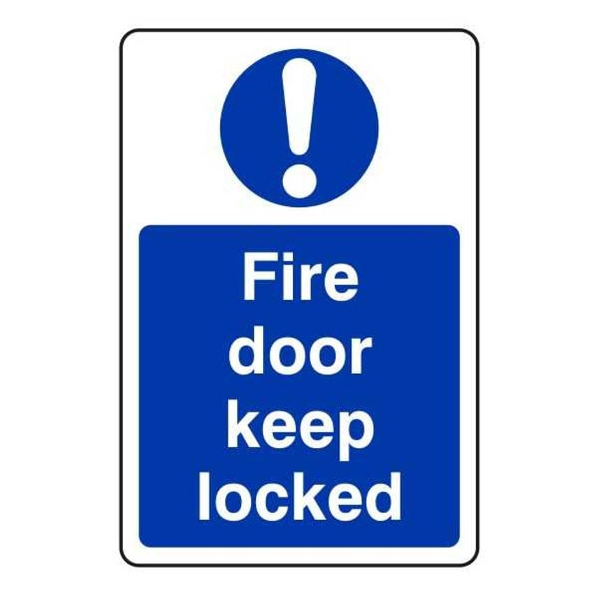 Lasting Impressions Fire Door - Keep Locked Sign Label