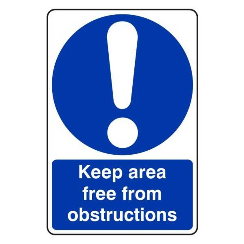 Lasting Impressions Keep Area Free From Obstructions Sign Label