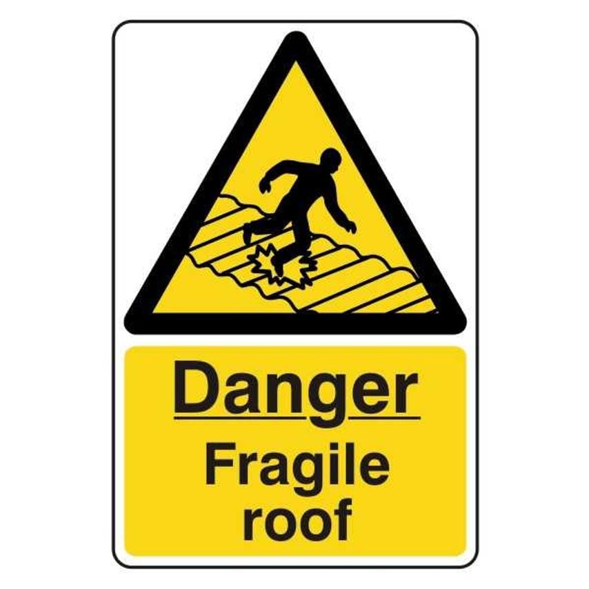 Lasting Impressions Danger - Fragile Roof Sign Label