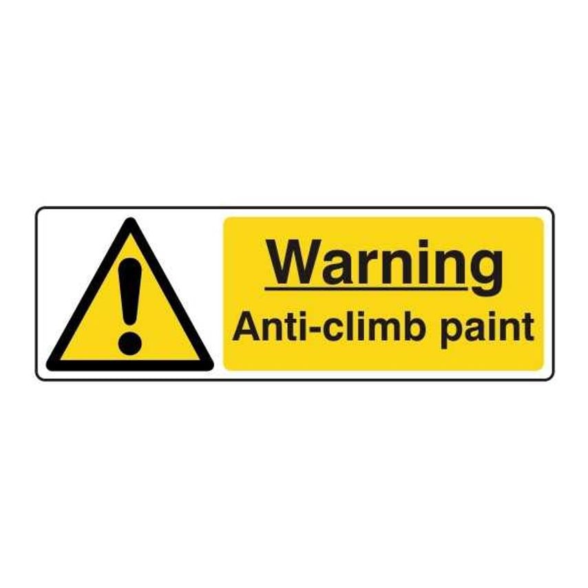 Lasting Impressions Warning - Anti-climb Paint Sign Label