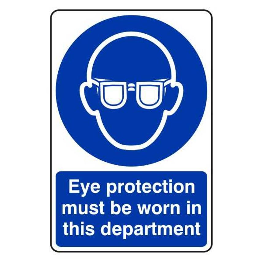Lasting Impressions Eye Protection Must Be Worn in This Department Sign Label
