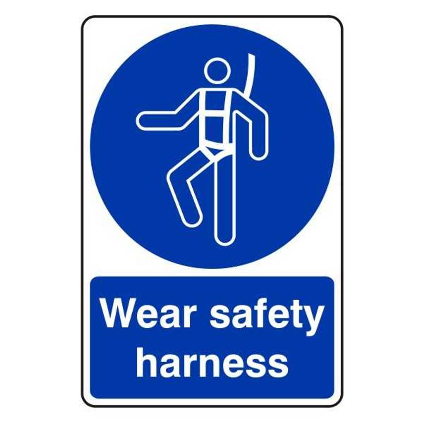 Lasting Impressions Wear Safety Harness Sign Label