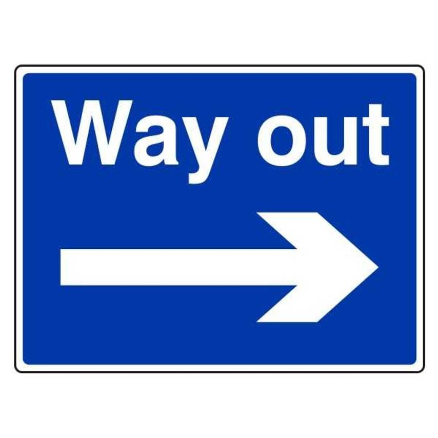 Lasting Impressions Way Out (Right Arrow) Sign Label