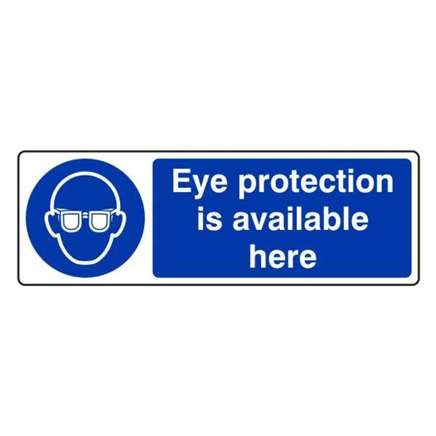 Lasting Impressions Eye Protection is Available Here Sign Label