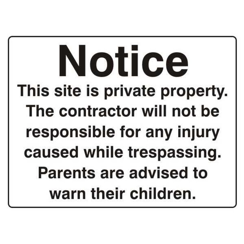 Lasting Impressions Site Notice to Parents Sign Label