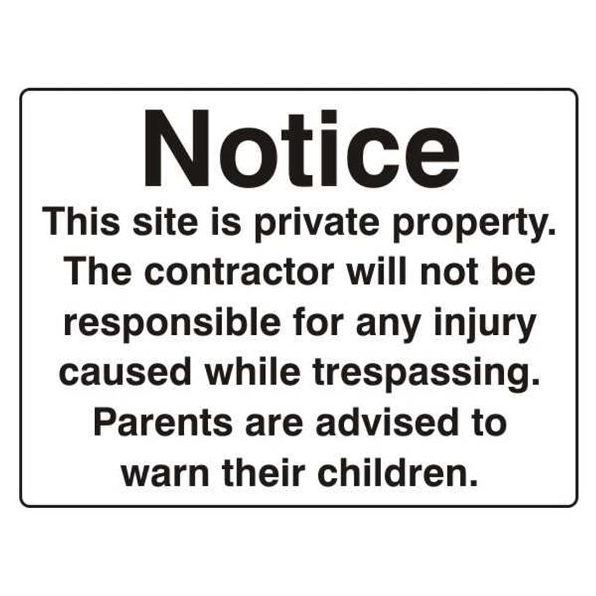 Lasting Impressions Site Notice to Parents Sign Label