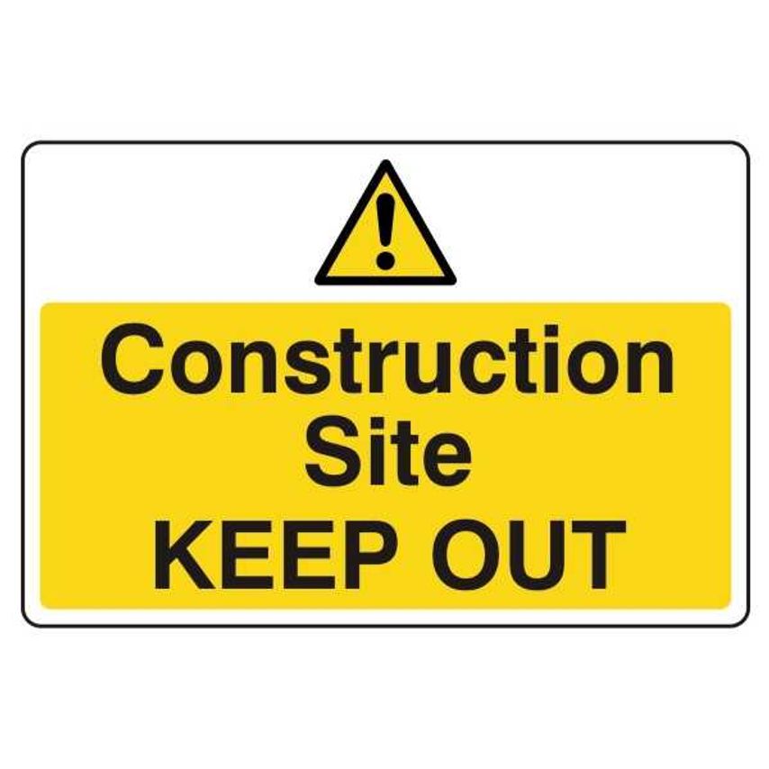 Lasting Impressions Construction Site - Keep Out Sign Label