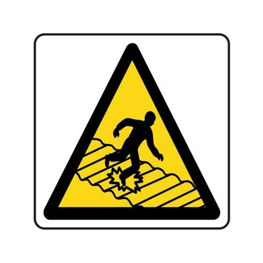 Lasting Impressions Fragile Roof Warning Pictogram Sign Label