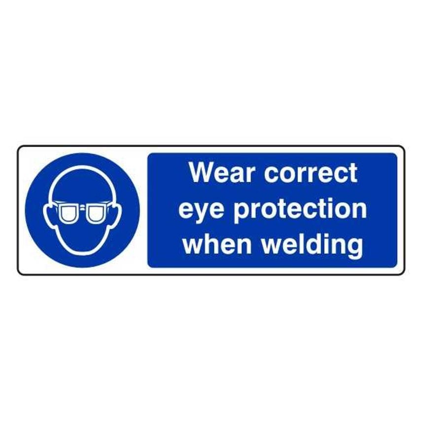 Lasting Impressions Wear Correct Eye Protection When Welding Sign Label
