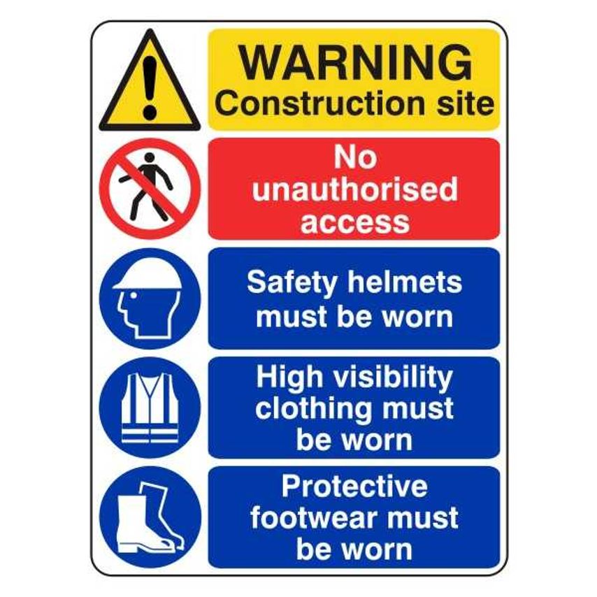 Lasting Impressions Site Multi Warning Notice Sign Label