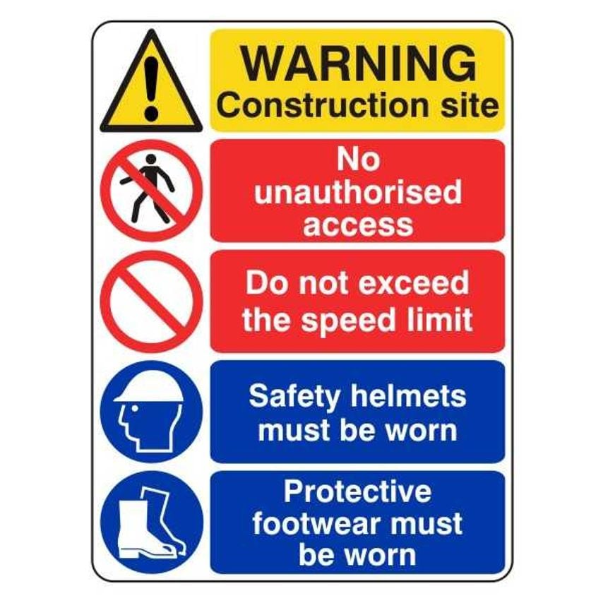 Lasting Impressions (Multiple) - Warning Construction Site - No Unauthorised Acc