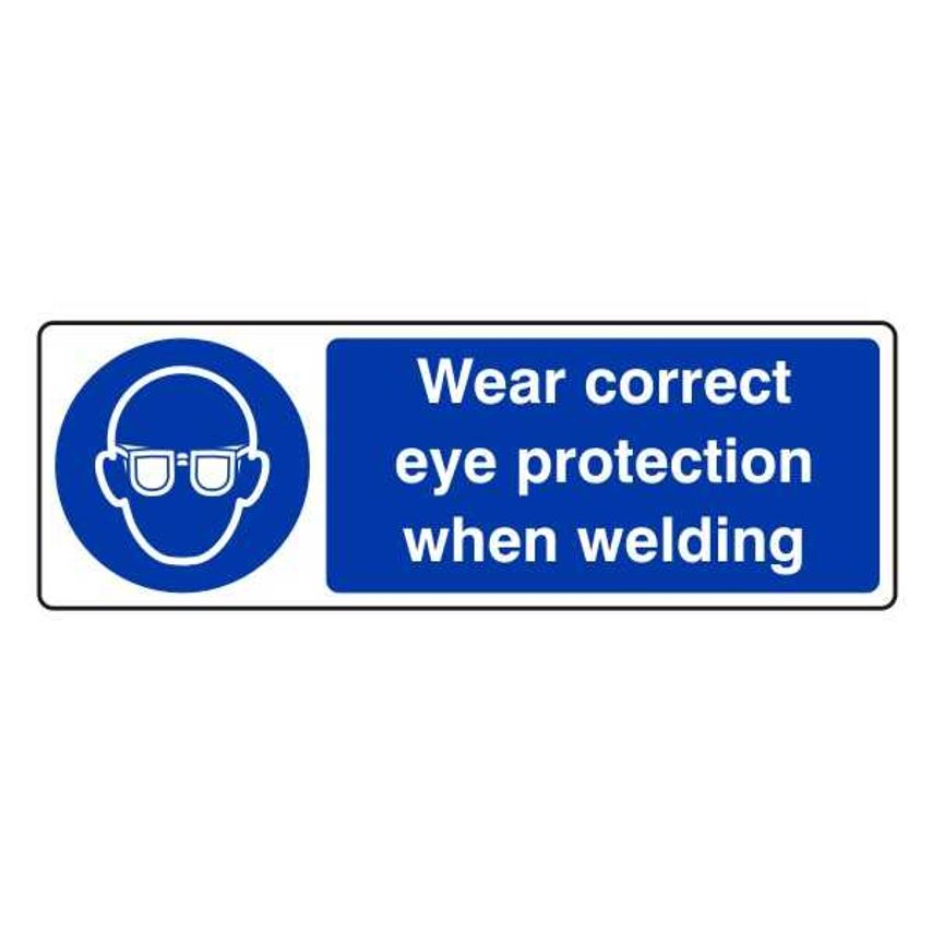 Lasting Impressions Wear Correct Eye Protection When Welding Sign Label