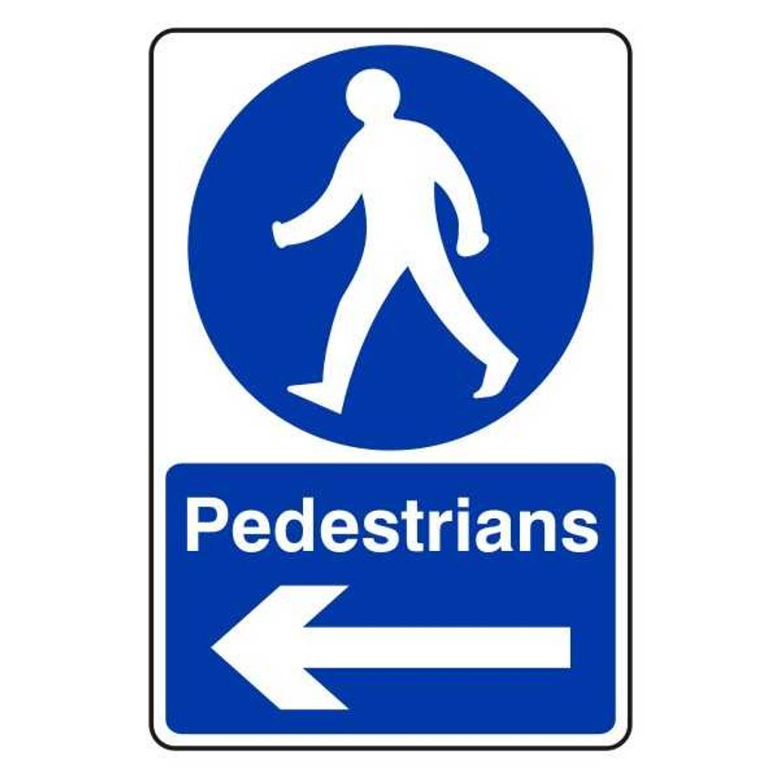 Lasting Impressions Pedestrians (Left Arrow) Sign Label