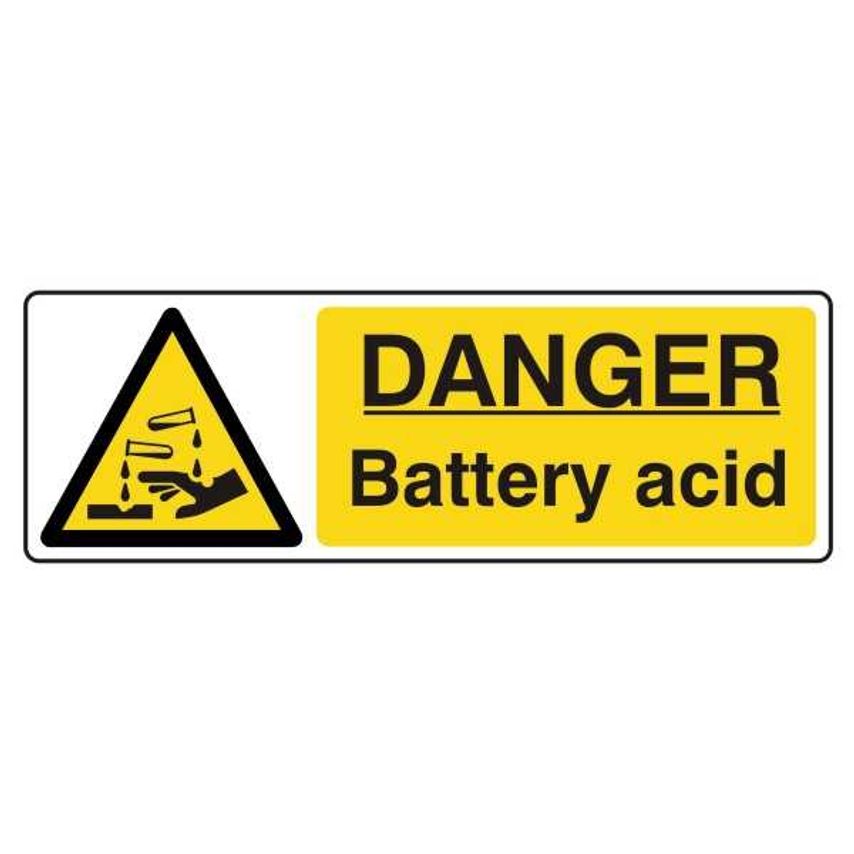 Lasting Impressions Danger - Battery Acid Sign Label