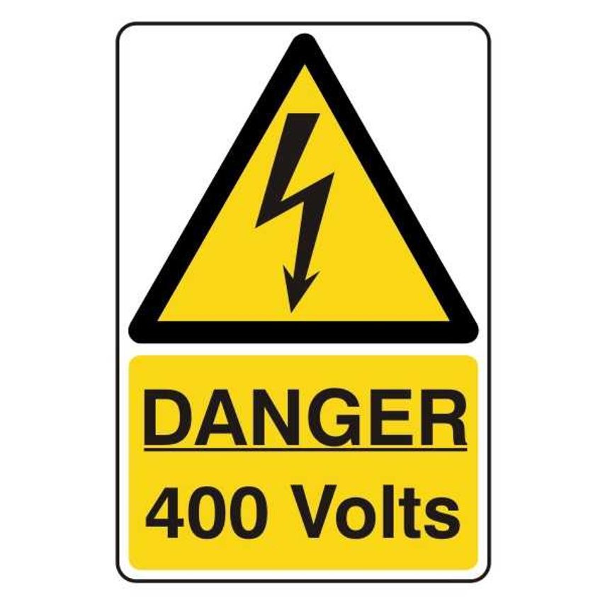 Lasting Impressions Danger - 400 Volts Sign Label