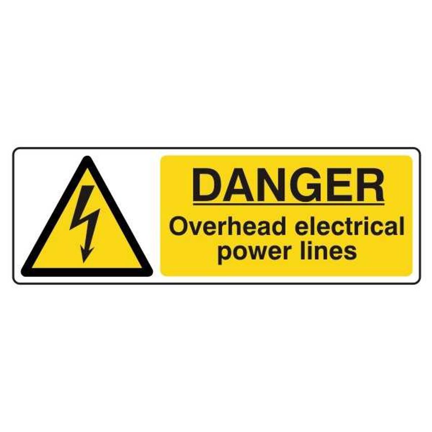 Lasting Impressions Danger - Overhead Electrical Power Lines Sign Label