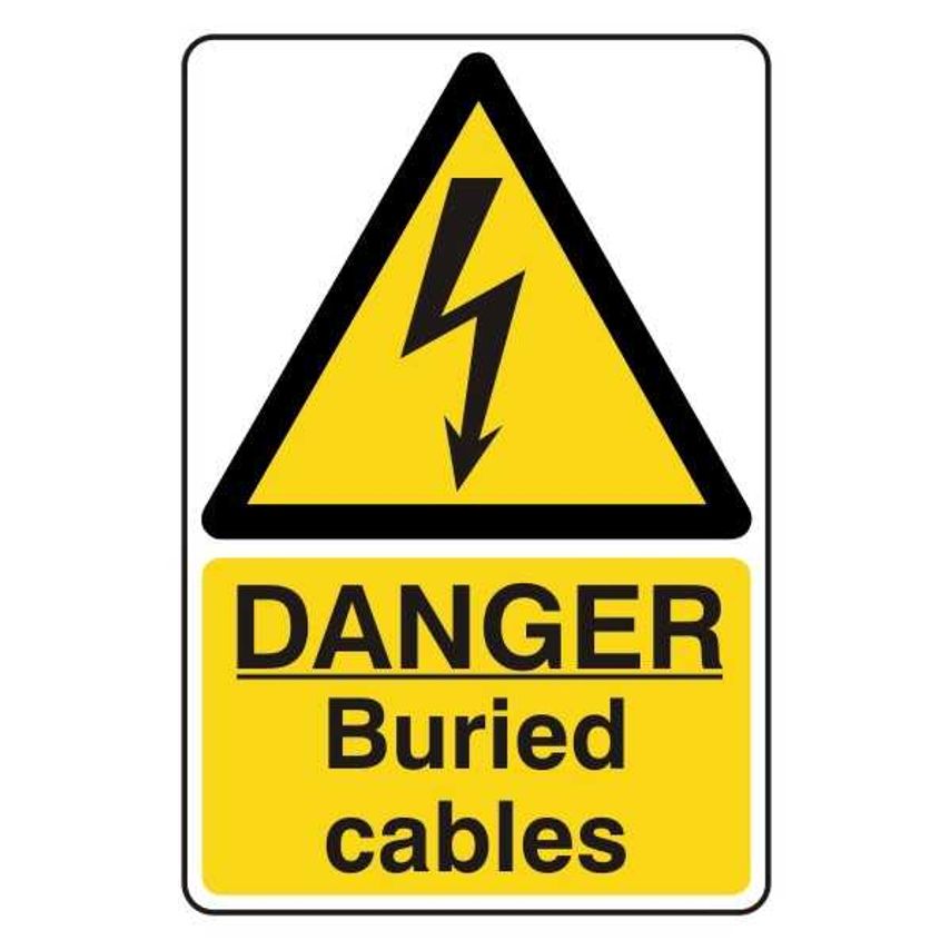Lasting Impressions Danger - Buried Cables Sign Label