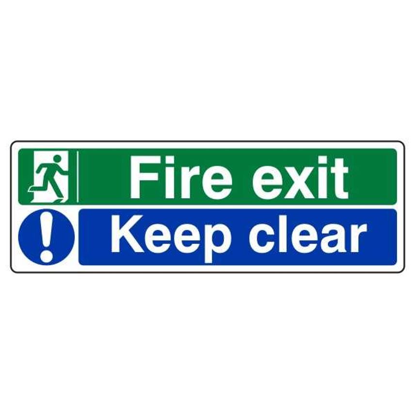 Lasting Impressions Fire Exit Keep Clear From 0.98 Sign Label