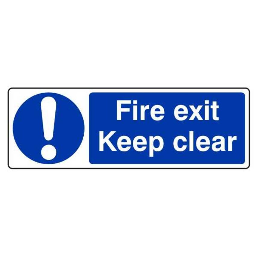 Lasting Impressions Fire Exit - Keep Clear Sign Label