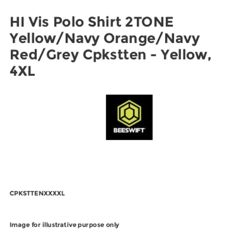 Beeswift HI Vis Polo Shirt 2TONE Yellow/Navy Orange/Navy Red/Grey Cpkstten - Yel