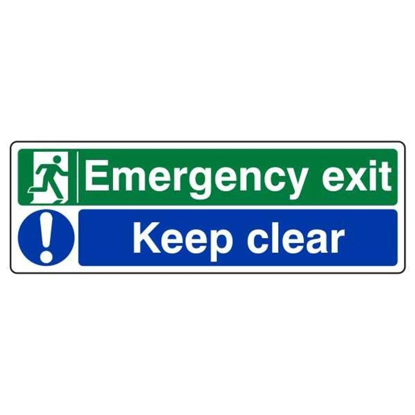 Lasting Impressions Emergency Exit Keep Clear From 0.98 Sign Label