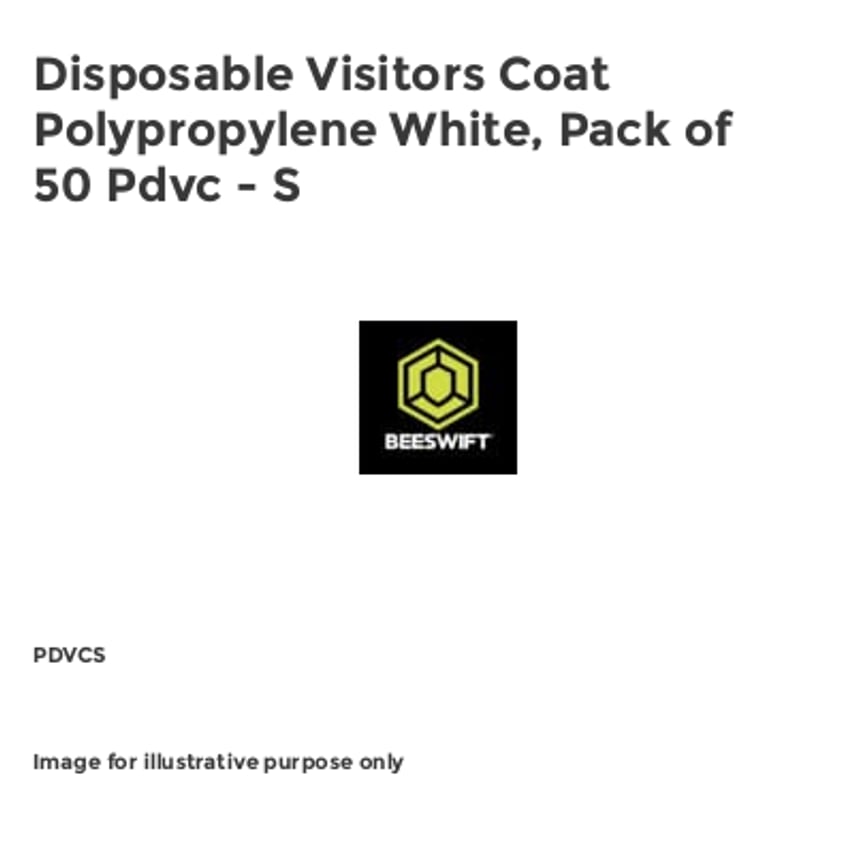 Beeswift Beeswift Disposable Visitors Coat Polypropylene White, Pack of 50 Pdvc - S