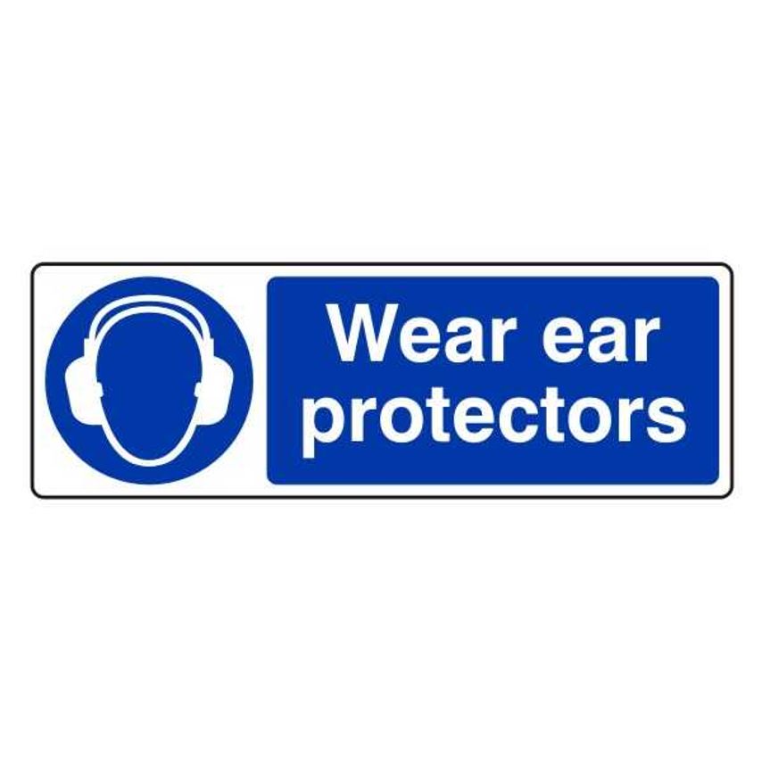 Lasting Impressions Wear Ear Protectors Sign Label