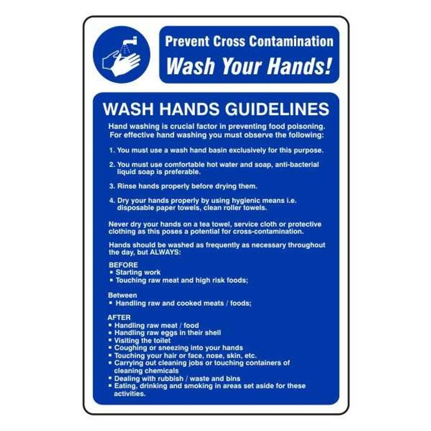 Lasting Impressions Wash Hands Guidelines Sign Label