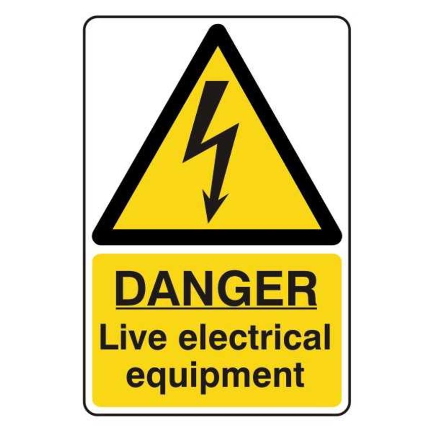 Lasting Impressions Danger - Live Electrical Equipment Sign Label
