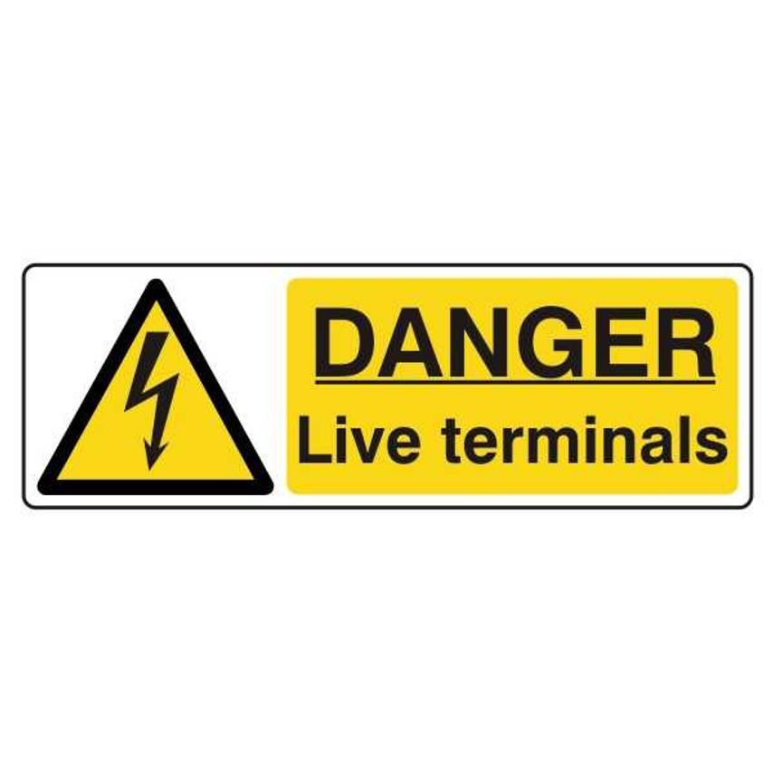 Lasting Impressions Danger - Live Terminals Sign Label