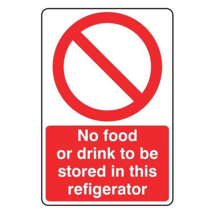 Lasting Impressions NO Food or Drink to Be Stored in This Refrigerator Sign Labe