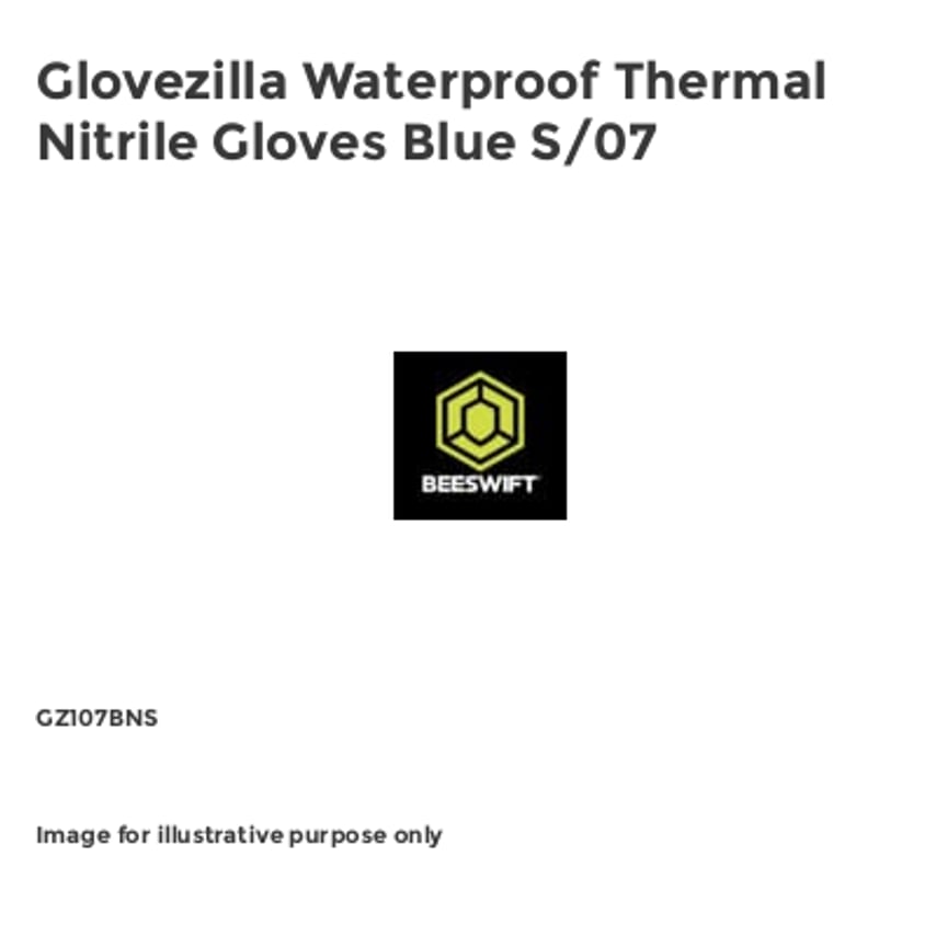 Beeswift Glovezilla Waterproof Thermal Nitrile Gloves Blue S/07