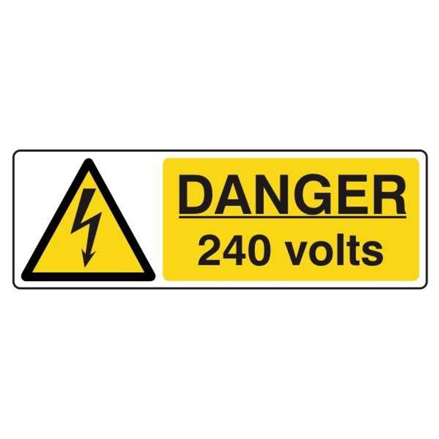 Lasting Impressions Danger - 240 Volts Sign Label